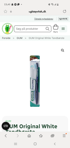 GUM Original White Tandbørste